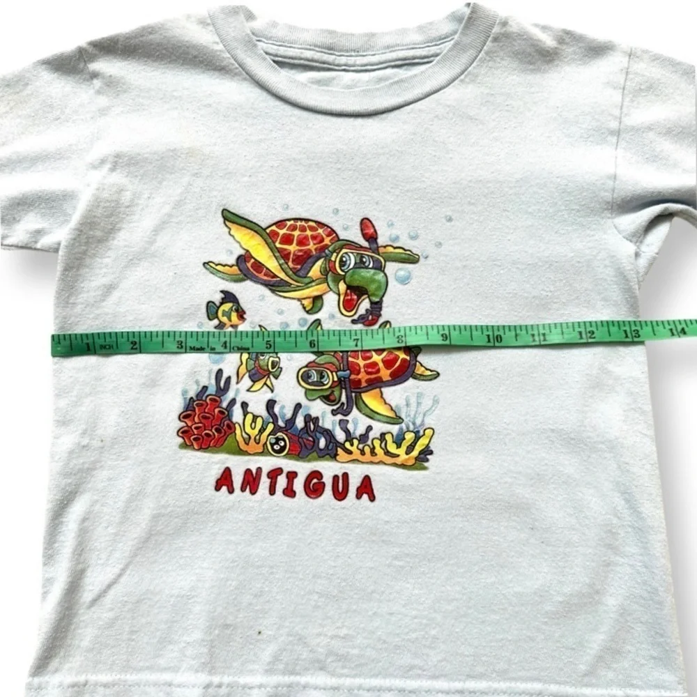 ⭐️ 5 for $25 Antigua Light Blue Cotton T-Shirt with Turtles & Fish Size 4T